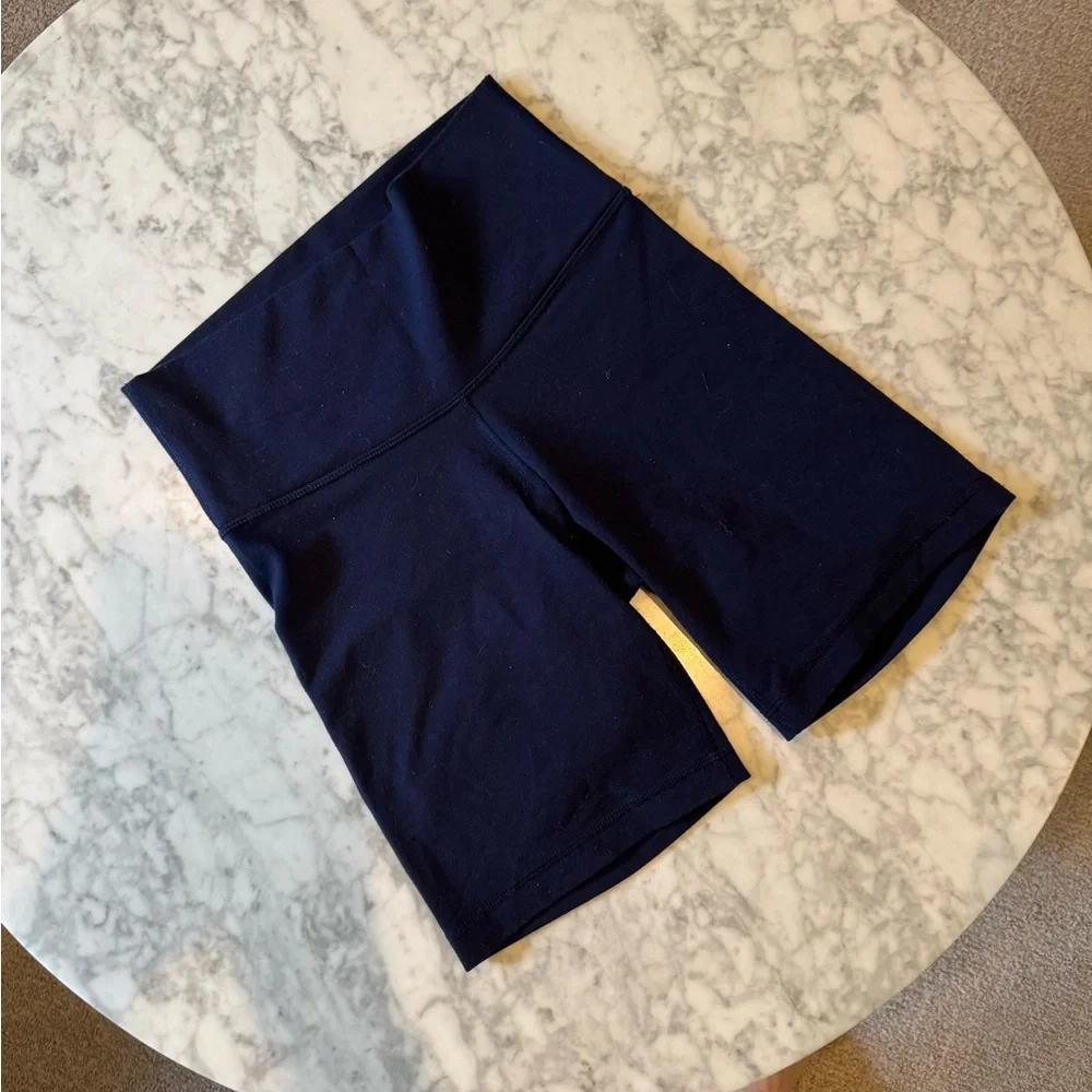 Aritzia Navy High-Waist Bike Shorts - Picture 2 of 5